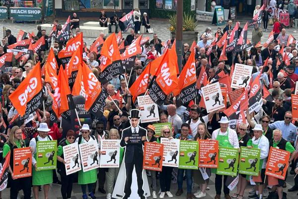 ASDA Workers And Life Size Cut Out Of Boss Manjit Dale Will Hold Photo Call At Sutton ASDA Store Over Asset Stripping