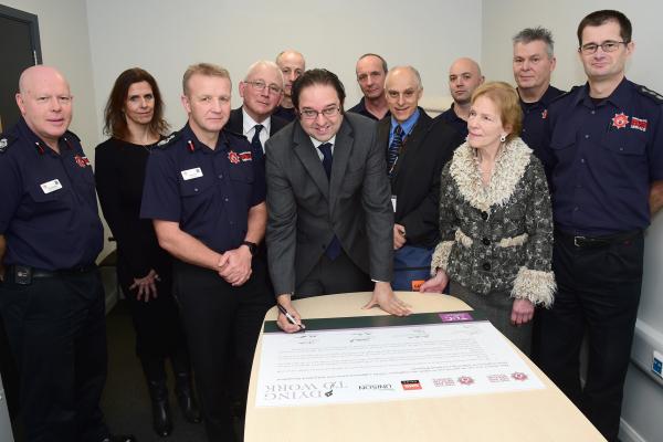 GMB sign charter as Hampshire Fire Service adopt Dying to Work campaign